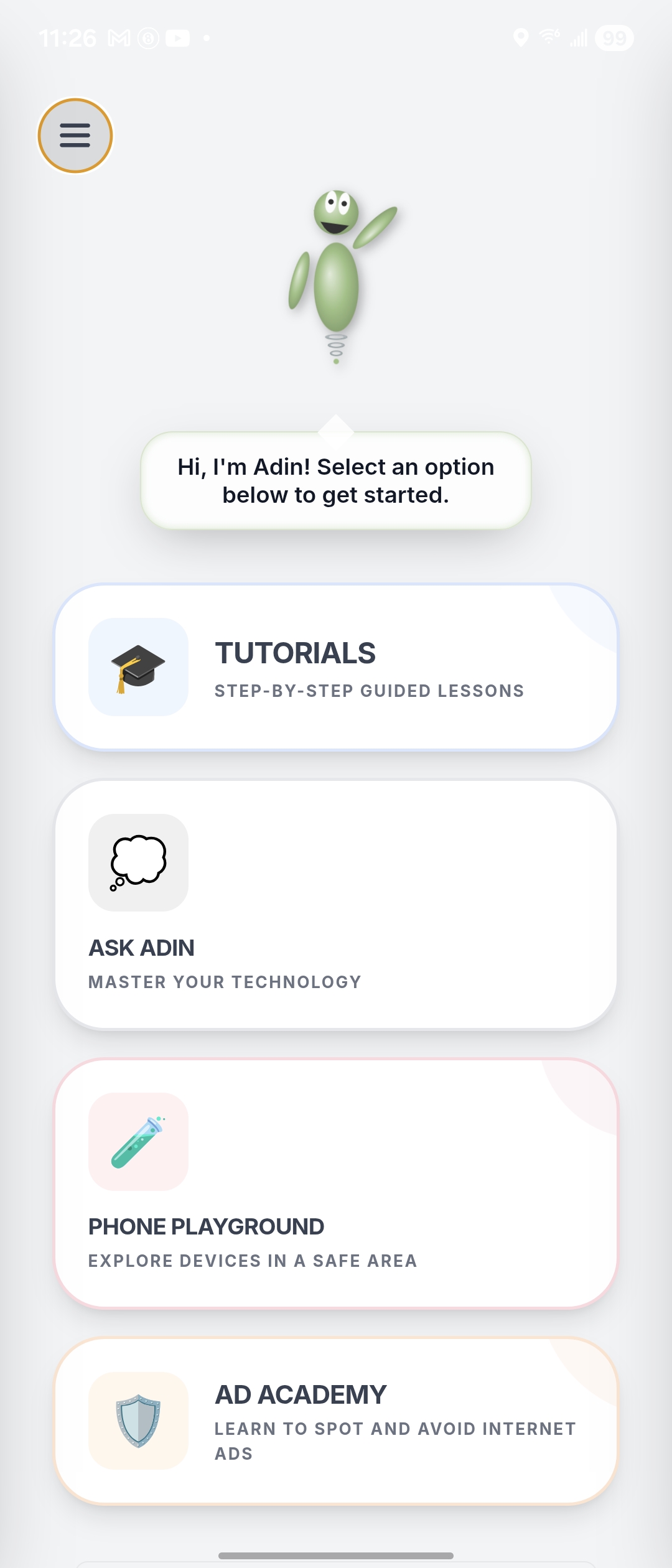 ADIN app screenshot