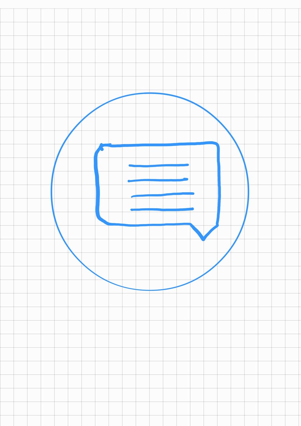Hand-drawn messages icon