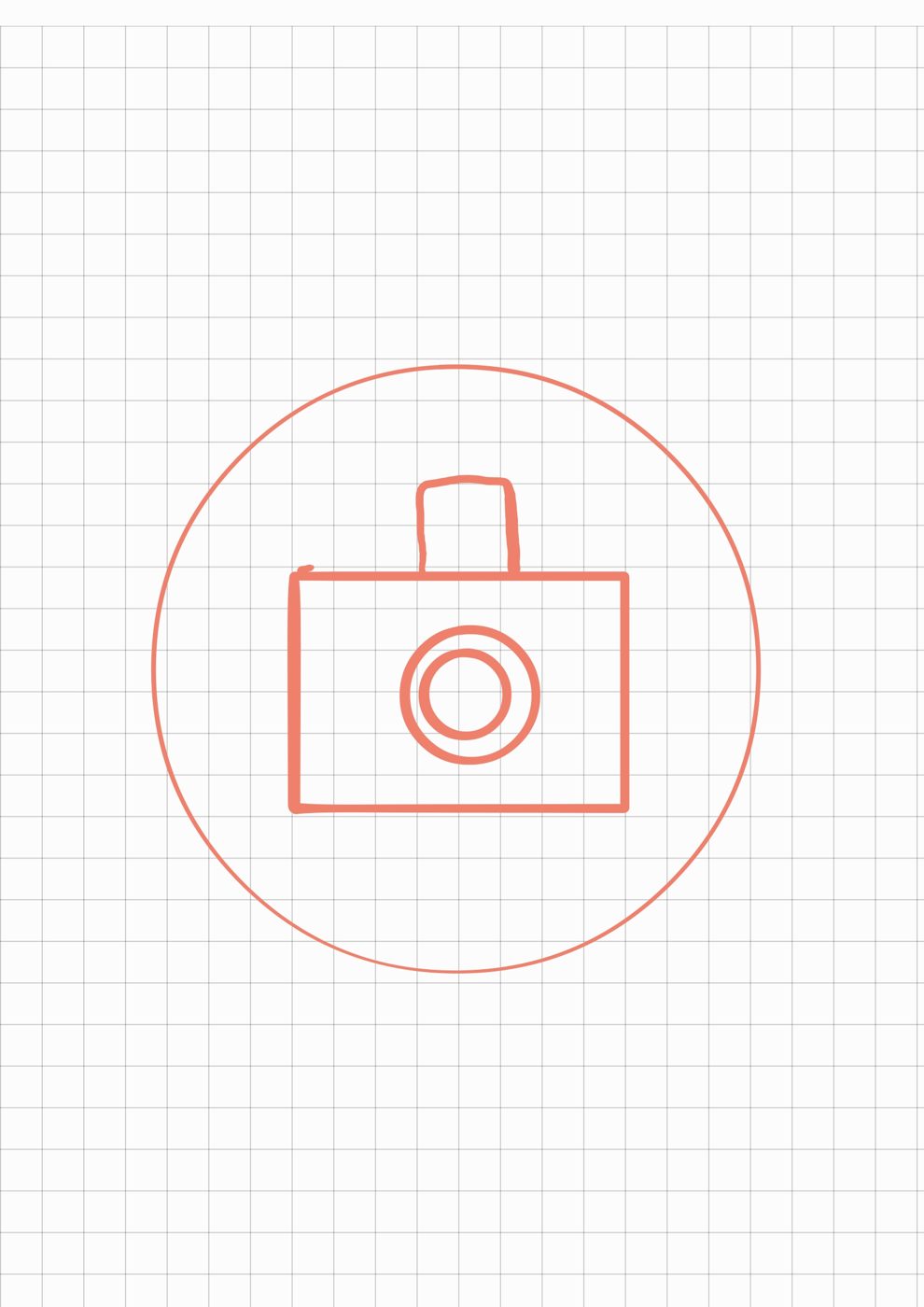 Hand-drawn camera icon