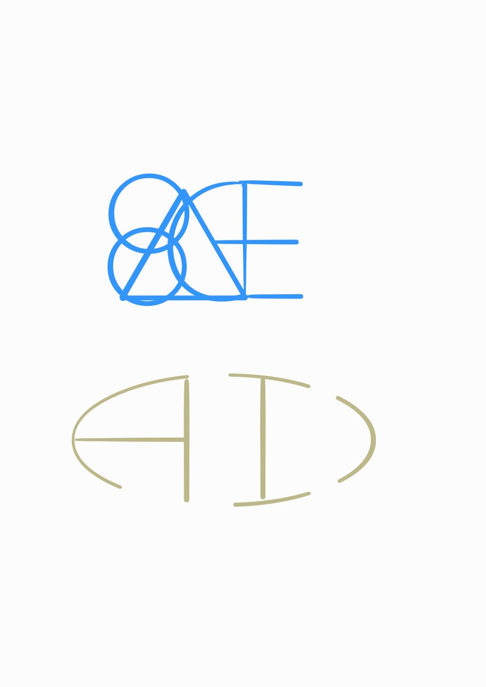 Hand-drawn wordmark and logo exploration for ADIN